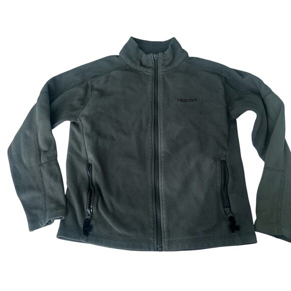 Marmot Gray Fleece Zip Up Jacket - Youth Large - Picture 1 of 6